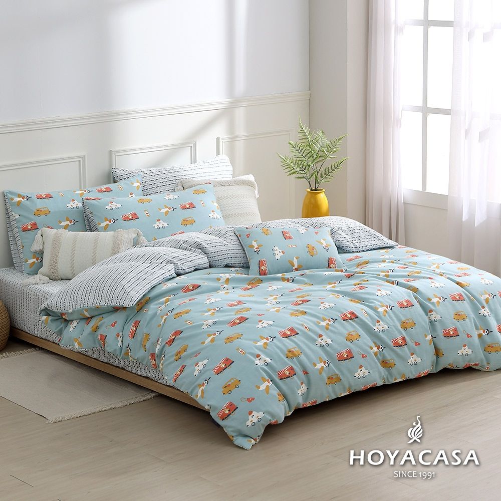 HOYACASA 100%精梳純棉兩用被床包組-多款任選(單人/雙人/加大均一價) (童趣生活)