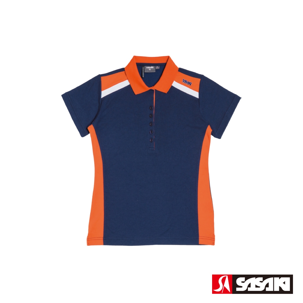 SASAKI 吸濕排汗Polo休閒短袖上衣 女 三色任選 (丈青/桔紅)