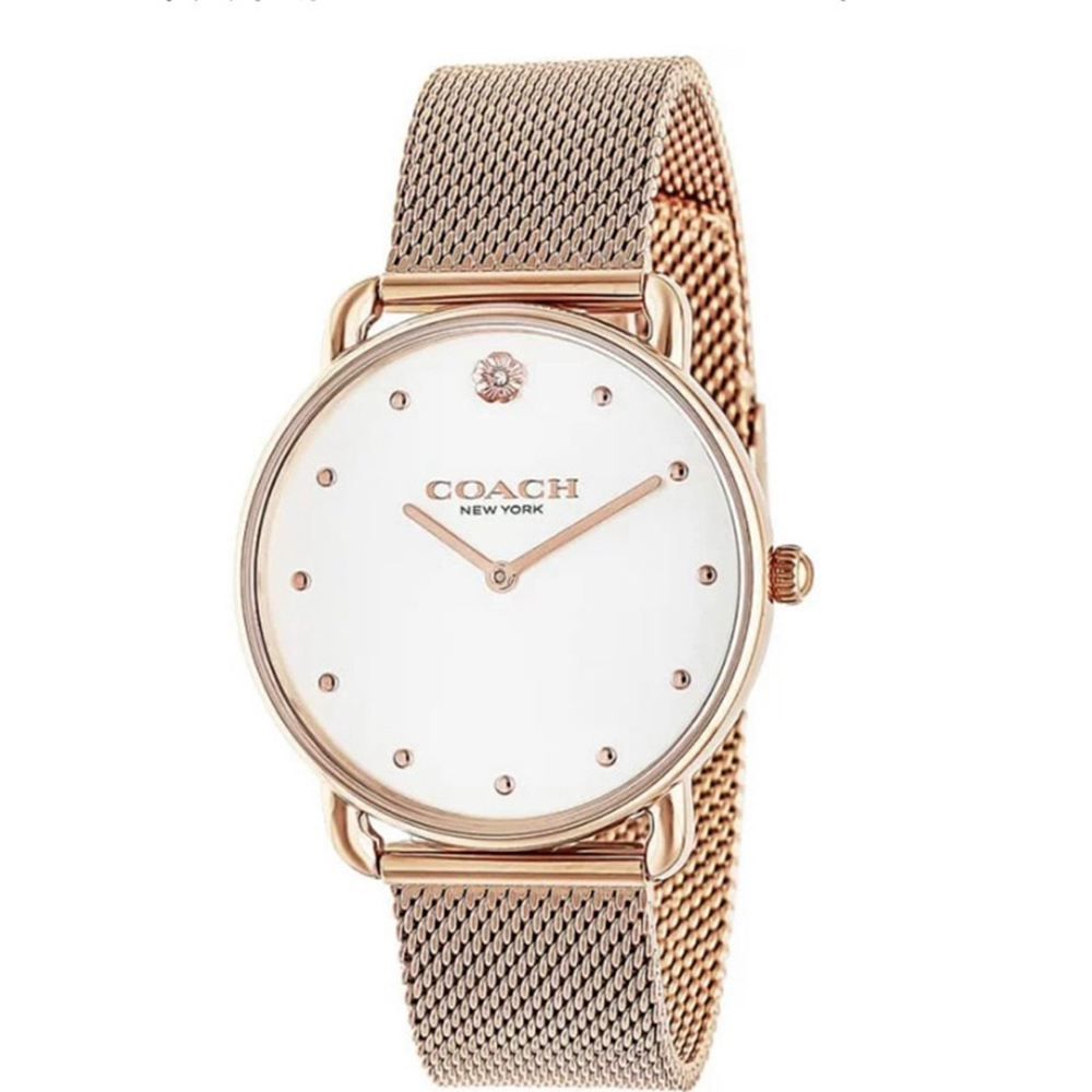 COACH 官方授權 經典米蘭帶時尚腕錶-玫瑰金-女錶(CO14504209)36mm