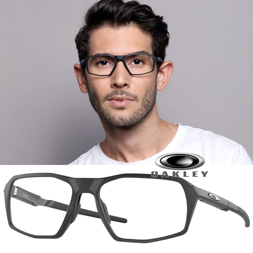 Oakley 奧克利 Tensile 鈦金屬鏡臂 亞洲版光學眼鏡 可更換鼻墊設計 OX8170 01 霧黑 公司貨