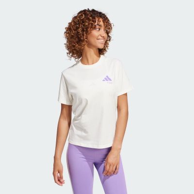 【adidas 愛迪達】 LOUNGE VERBIAGE 短袖上衣 T恤 女 JN9072