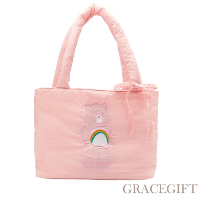 【Grace Gift】Care Bears - 樂觀小熊澎澎刺繡空氣包 粉紅