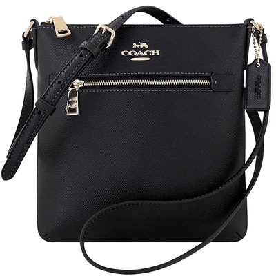COACH 黑色防刮皮革斜背包