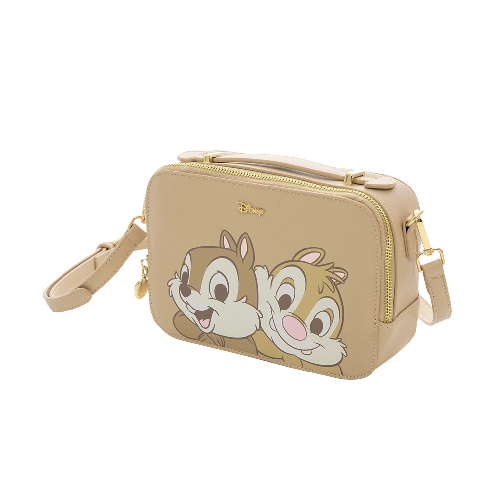 Disney collection by grace gift-迪士尼奇奇蒂蒂款表情兩用方包淺咖