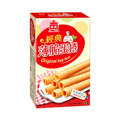 義美 薄脆蛋捲120g 口味任選(經典原味/芝麻)