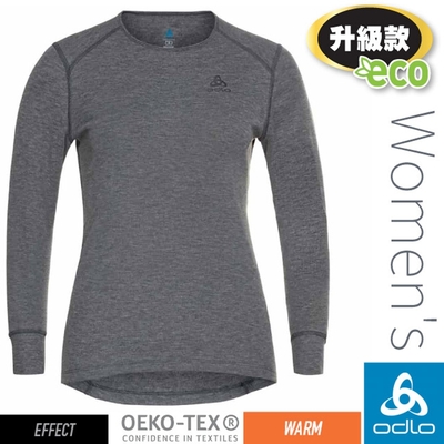 【ODLO】女 ECO 升級型 EFFECT 銀離子保暖型圓領上衣.衛生衣.內衣 159101-10183 混鋼鐵灰