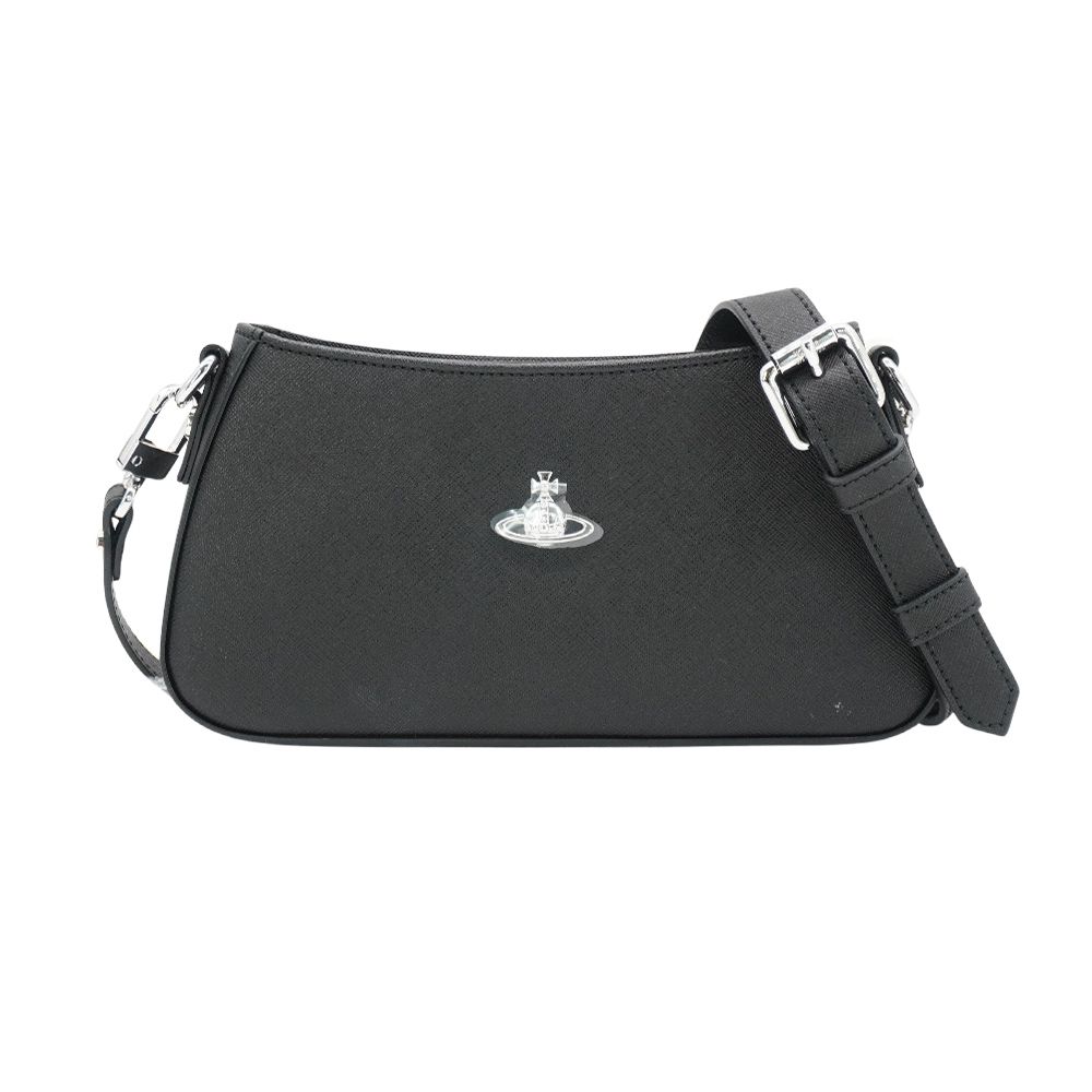 Vivienne Westwood Tasha 防刮面銀色星球肩背包(黑)