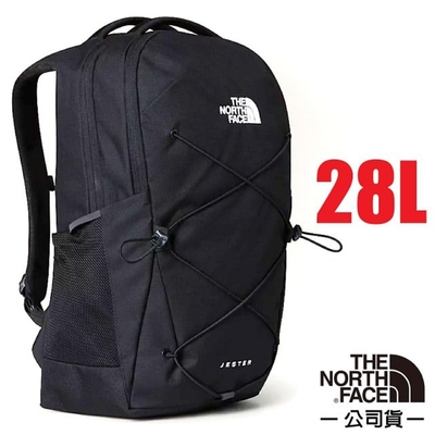 【The North Face】Jester 抗撕裂多功能減震透氣後背包28L.15吋電腦書包_3VXF-4H0 尊爵黑 N
