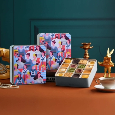 【金格食品】旅人彩食鐵盒手工餅乾2盒組