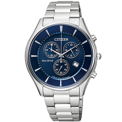 CITIZEN Eco-Drive 意志力牽動光動能三眼腕錶-AT2360-59L-39mm