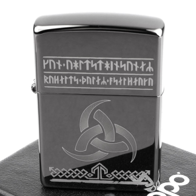 ZIPPO 美系~Odin-維京結圖騰雷射雕刻加工打火機