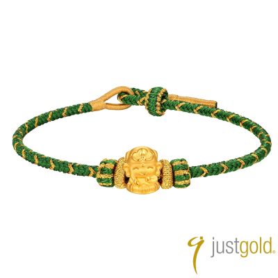 【Just Gold 鎮金店】福佑 生肖本命佛-兔 黃金手繩 (網路限定)