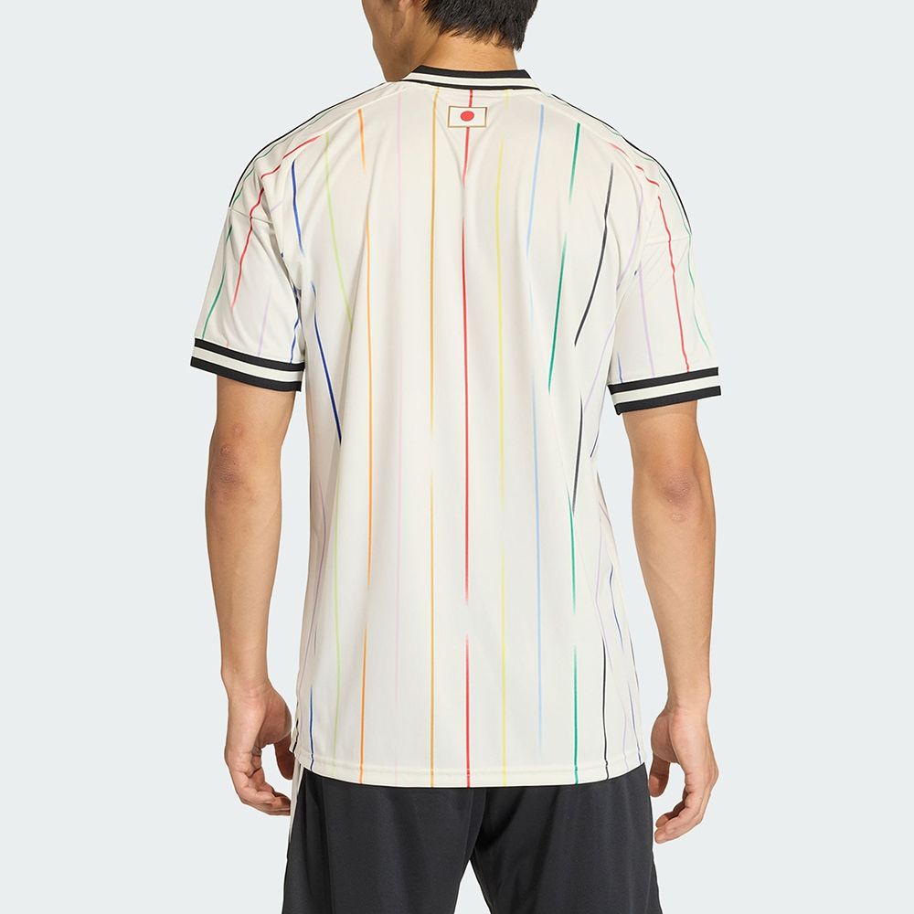 Adidas JFA A JSY 男款白色世界盃日本客場球衣世足賽吸濕排汗V領短袖