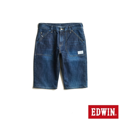 EDWIN 男裝 E- FUNCTION 前貼袋牛仔短褲-中古藍