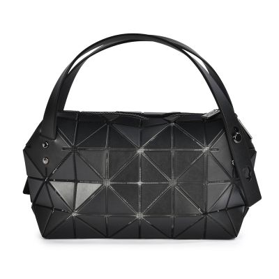 ISSEY MIYAKE 三宅一生BAOBAO 啞光霧面方格4x6波士頓包-黑色