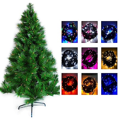 摩達客耶誕-臺灣製造5呎/5尺(150cm)特級綠松針葉聖誕樹 (不含飾品)+100燈LED燈串2串(本島免運費)