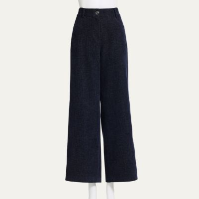 ILEY伊蕾 三醋酯短毛絨休閒褲(兩色；M-XL)