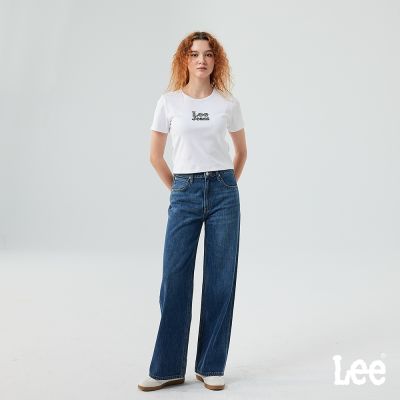 Lee 女款 季節性版型 牛仔長褲 中藍洗水