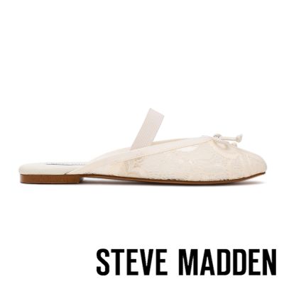 STEVE MADDEN-鏤空蕾絲織帶穆勒鞋CUTESY-LACE-白色