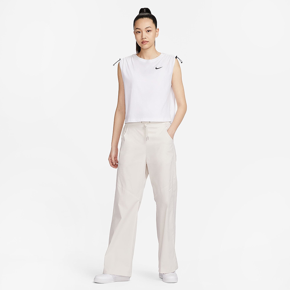 NIKE 長褲女款運動褲AS W NSW ESSNTL WVN HR OH PANT 白FB8285