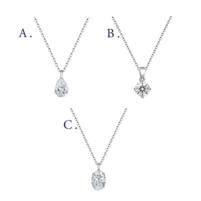 IS DIAMOND IGI 1克拉鉑金台 D/ VS1 鑽石項鍊 3款任選(培育鑽石)