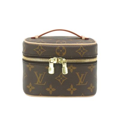 LOUIS VUITTON路易威登 Louis Vuitton LV路易威登 展示品 Nice nano 帆布化妝包(M44936-棕)