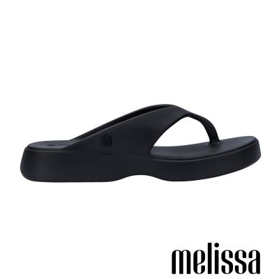 Melissa-霧面簡約夾腳拖鞋-黑色