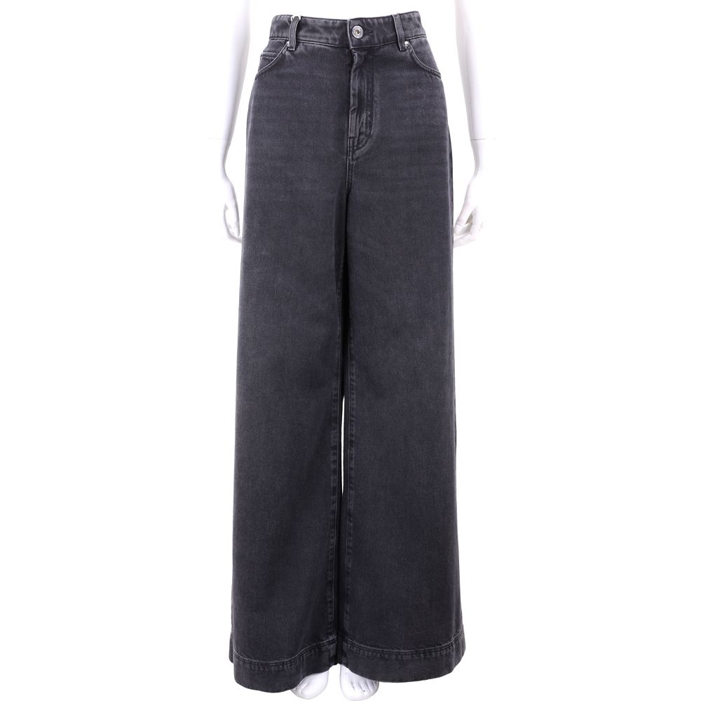 MAX MARA-WEEKEND CACTUS 黑色刷色喇叭丹寧寬褲 牛仔褲