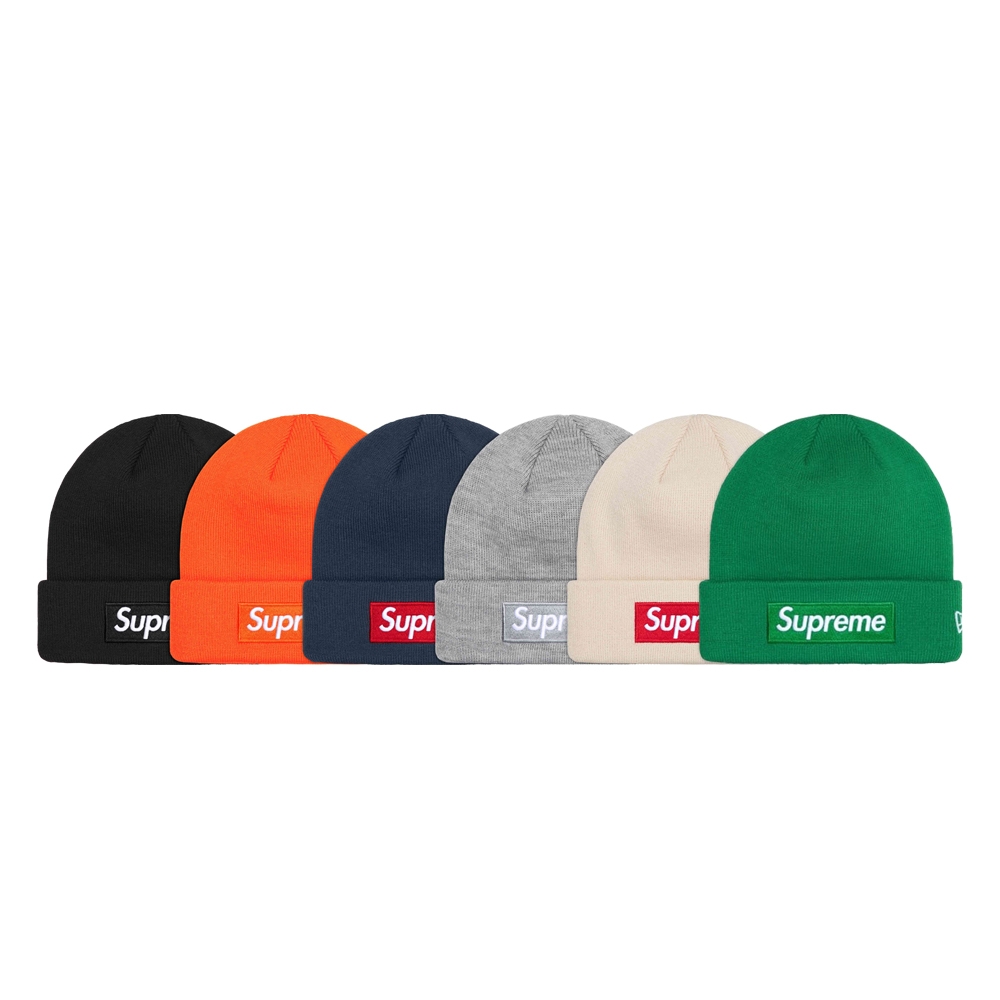 Supreme x New Era Box Logo Beanie 毛帽黑/綠/海軍藍/橘/灰/米聯名款