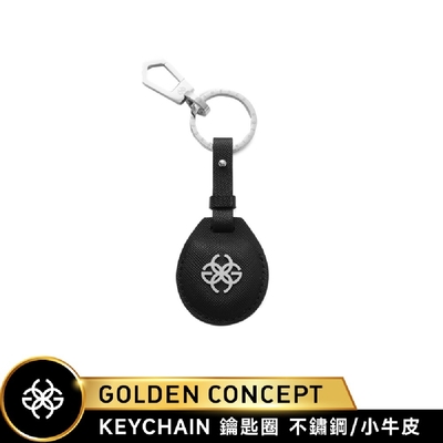 Golden Concept Apple Airtag 小牛皮保護套鑰匙圈 黑/銀 AC-KC-SL-BK-SL