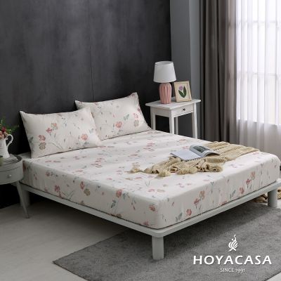 HOYACASA 60支天絲枕套床包三件組- 花伶春畇(雙人)