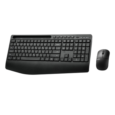 irocks K100RP無線靜音鍵盤滑鼠組-黑色