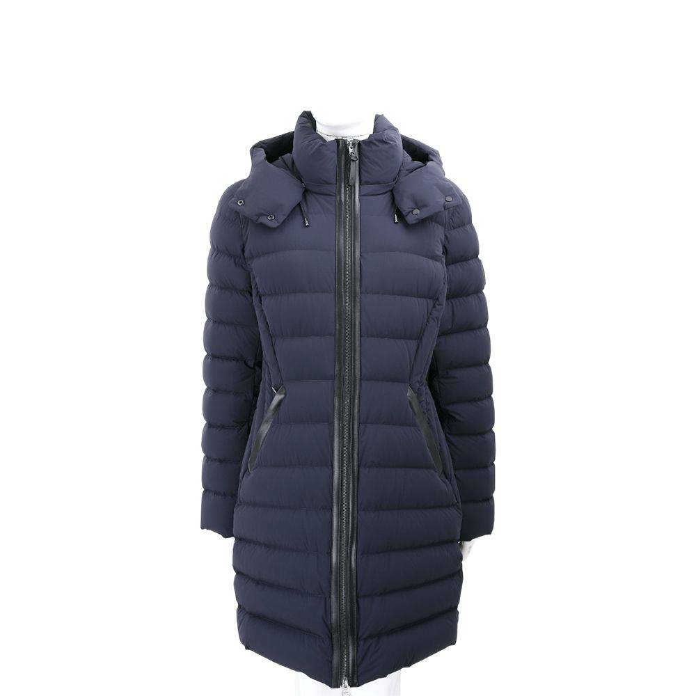 Mackage FARREN Agile-360 海軍藍 立領抽繩連帽 修身長版羽絨外套(女款)