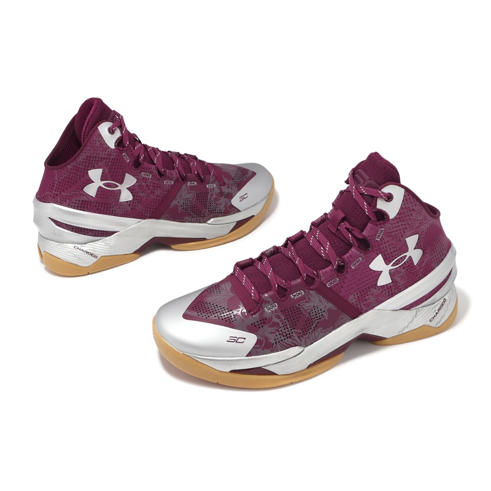 Under Armour 籃球鞋Curry 2 Retro 男鞋紅銀緩衝支撐高筒咖哩復刻運動