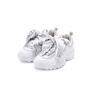 FILA DISRUPTOR 2 SCARF 女休閒鞋-白/銀 5-C124A-100