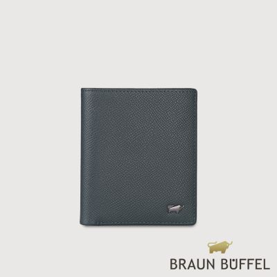 【BRAUN BUFFEL 德國小金牛】台灣總代理 HOMME-ZW 6卡直立短夾-藍色/BF599-306-NY