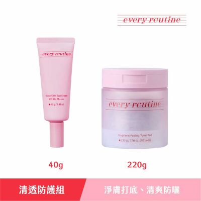 every routine 熱銷保養品牌 ｜清透防護組(棉片+防曬精華乳)