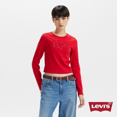 Levi s 女款 長袖Tee 特殊LOGO設計 短版T 熱賣單品