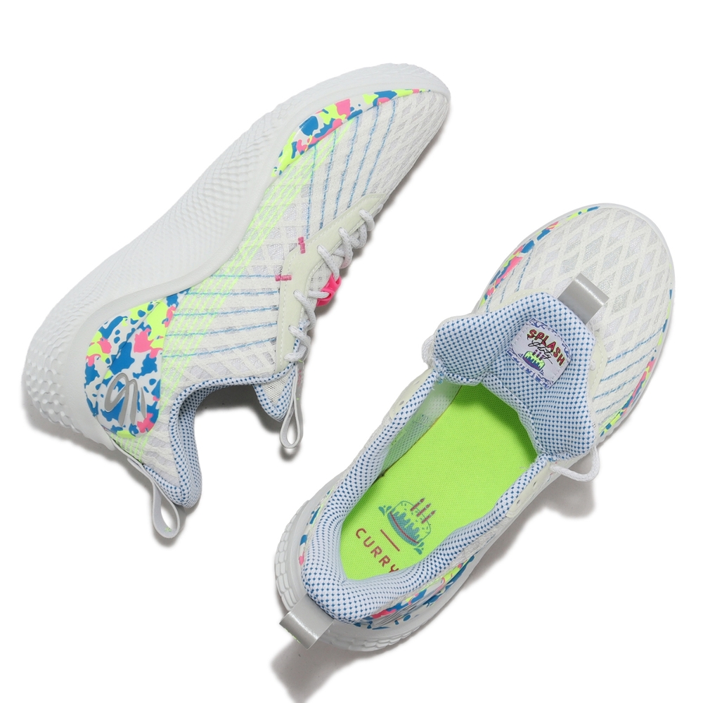 Under Armour 籃球鞋Curry 10 Splash Party 男鞋白藍派對繽紛水花10代