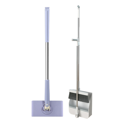 折疊不卡塵髮魔術掃把組x1（加贈 免手洗萬用洗臉巾清潔平板拖把x1）