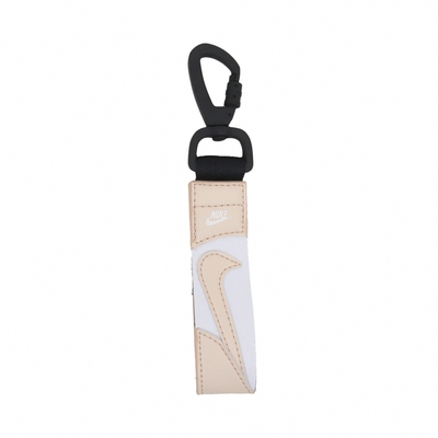 Nike 鑰匙圈 Premium Key Holder 粉橘 白 皮革 勾勾 荔枝皮 N101104880-6OS