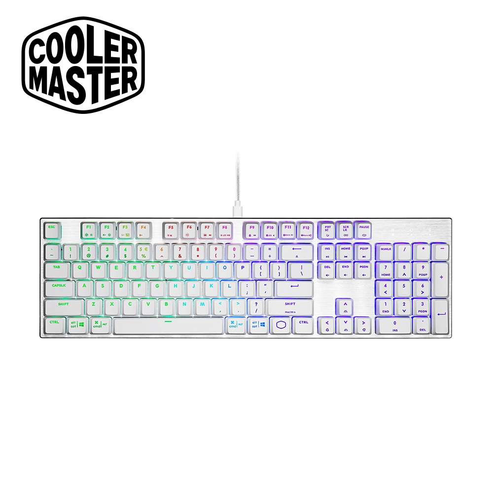 酷碼Cooler Master SK652 青軸矮軸RGB機械式鍵盤(白) | 電競/機械有線