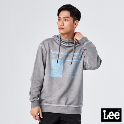 Lee 男款 科技感連帽大學T/厚T 灰