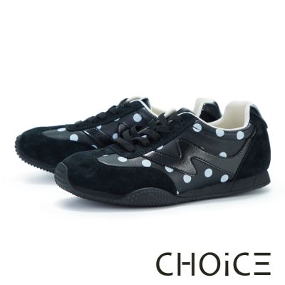 CHOiCE 復古異材質拼接休閒德訓鞋 黑色