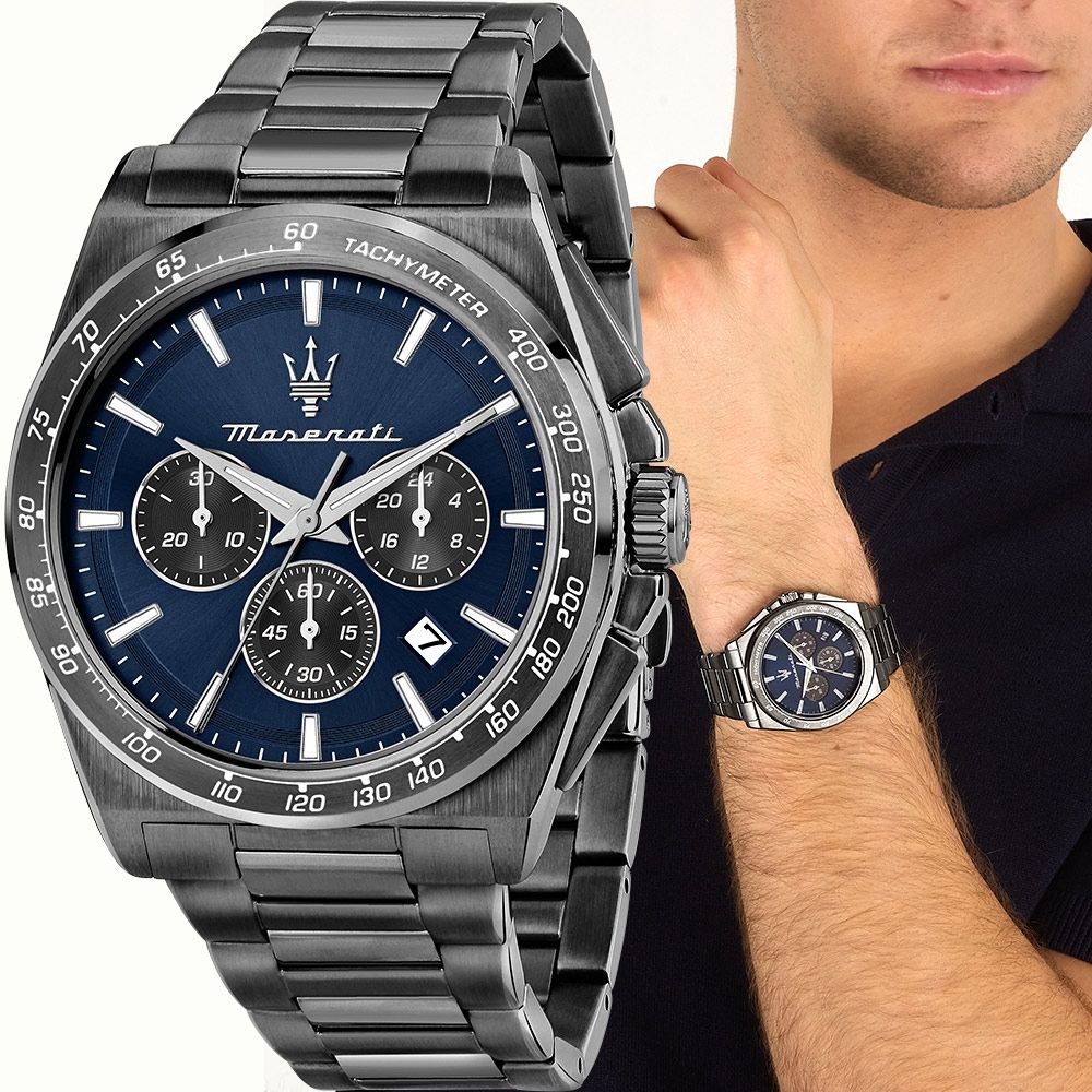 MASERATI 瑪莎拉蒂 Velocita系列 三眼計時手錶 寵爸時刻 送禮推薦-43mm R8873652015