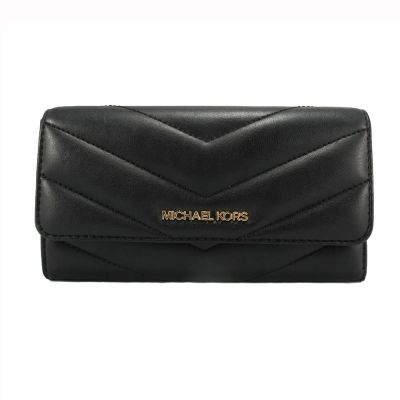 MICHAEL KORS JET SET TRAVEL三折壓扣式多卡美型長夾35R4GTVF9V(黑)