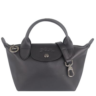 Longchamp LE PLIAGE XTRA 黑色牛皮迷你肩背/手提兩用水餃包