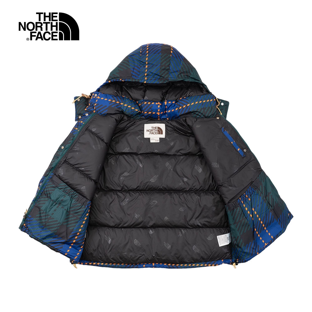The North Face 官方旗艦】北面女款藍綠撞色格紋DWR防潑水連帽