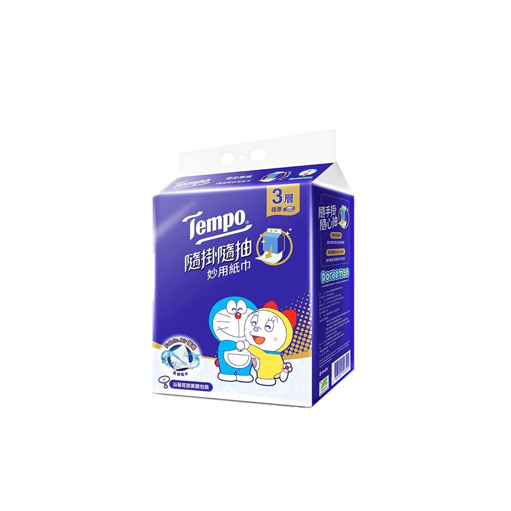 Tempo 哆啦A夢限量版 3層極厚隨掛隨抽妙用紙巾 200抽x12包/箱