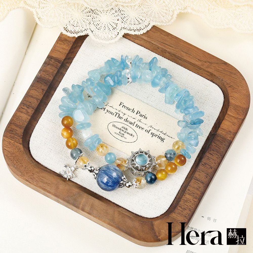 【HERA 赫拉】天然海藍寶碎石度假風雙圈手串 H115062604